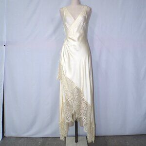 Nigel Preston x Free People Ivory Wrap Soho Dress, Size Large